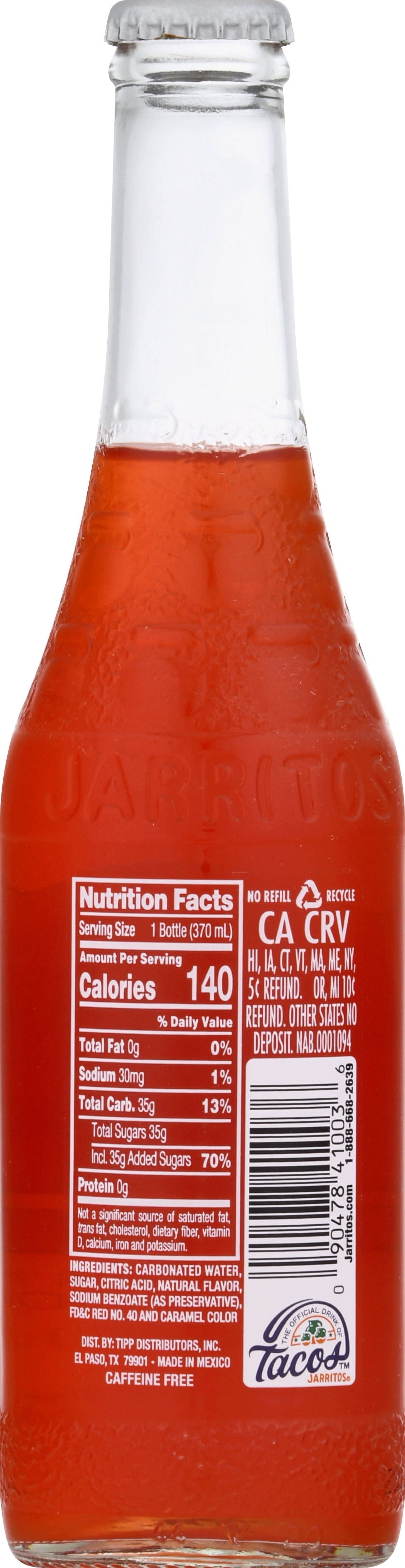 (12 pack) Jarritos Fruit Punch Soda, 12.5 fl oz (370ml) Glass Bottle, 1 Count