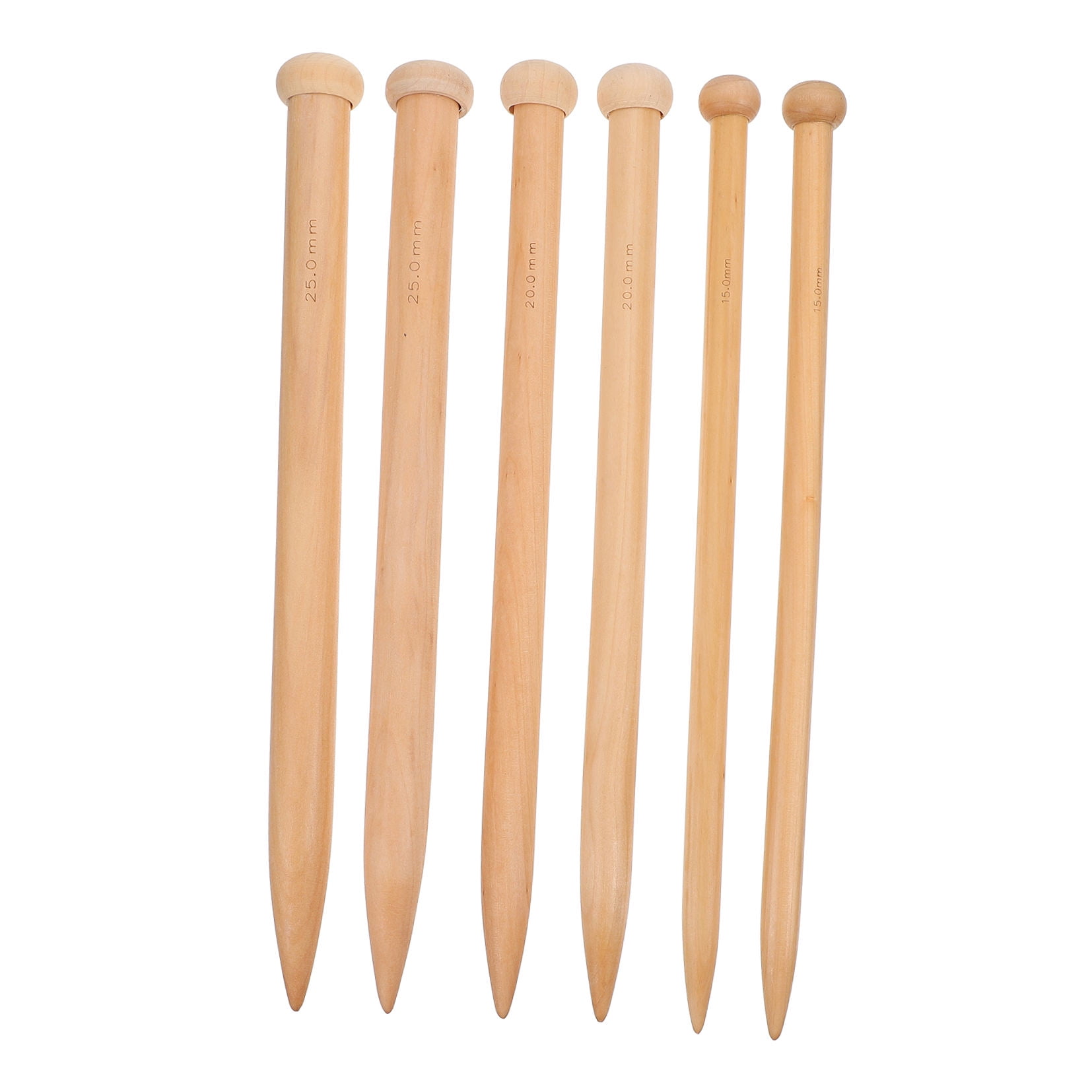 IDEANATEGRATE Knitting Needles Set 3Pairs Large For Sweaters Wood Intermediate Knitters Friend present