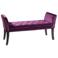 thumbnail image 1 of Armen Living Chatham Tufted Velvet Living Room Bench in Purple, 1 of 4