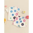 thumbnail image 4 of Musuos Toddler Girls Summer 2PCS Shorts Sets 6 12 18 24M 3 4Y Short Sleeve O Neck Floral Print Tops and Elastic Waist Shorts Sets, 4 of 9
