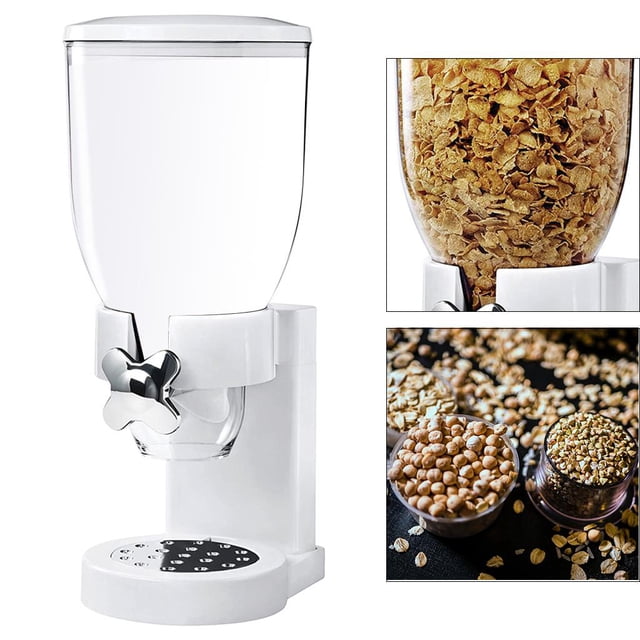 Grain Dispenser Box Organizador de contenedores de cocina Canista Desayuno Contenedor de almacenamiento de almacenamiento de granos de granos Bin de Taza individual blanca