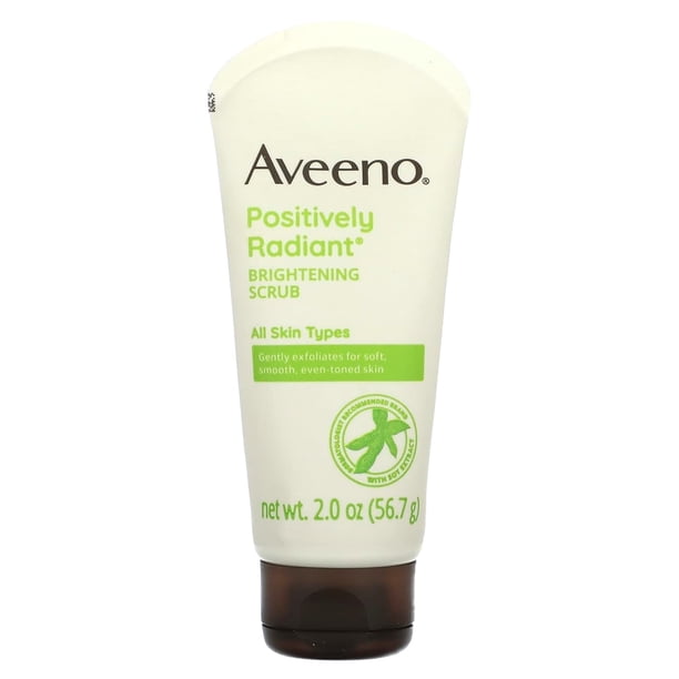 Exfoliante facial Aveeno, iluminador de piel positivamente radiante, 60 ml