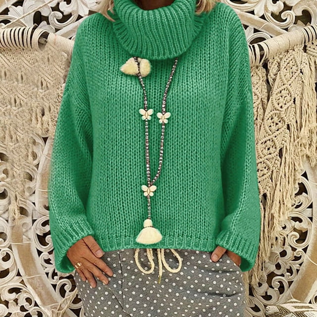Offre du Jour! Aqestyerly Cardigan à Capuche pour Femmes Mode Décontractée Solide Confortable Chandail à Col Roulé à Manches Longues