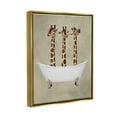 thumbnail image 3 of Stupell Industries Three Giraffes In A Bathtub Metallic Gold Framed Floating Canvas Wall Art, 24x30, by Coco de Paris, 3 of 5