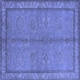 thumbnail image 1 of Ahgly Company Machine Washable Indoor Square Oriental Blue Industrial Area Rugs, 5' Square, 1 of 4