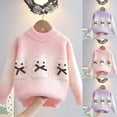 thumbnail image 4 of 2025 Enfants Filles Garçons Motif Col Rond Manches Longues Chandail Décontracté Tricoté Hauts 2-12 Ans Violet, 4 of 4