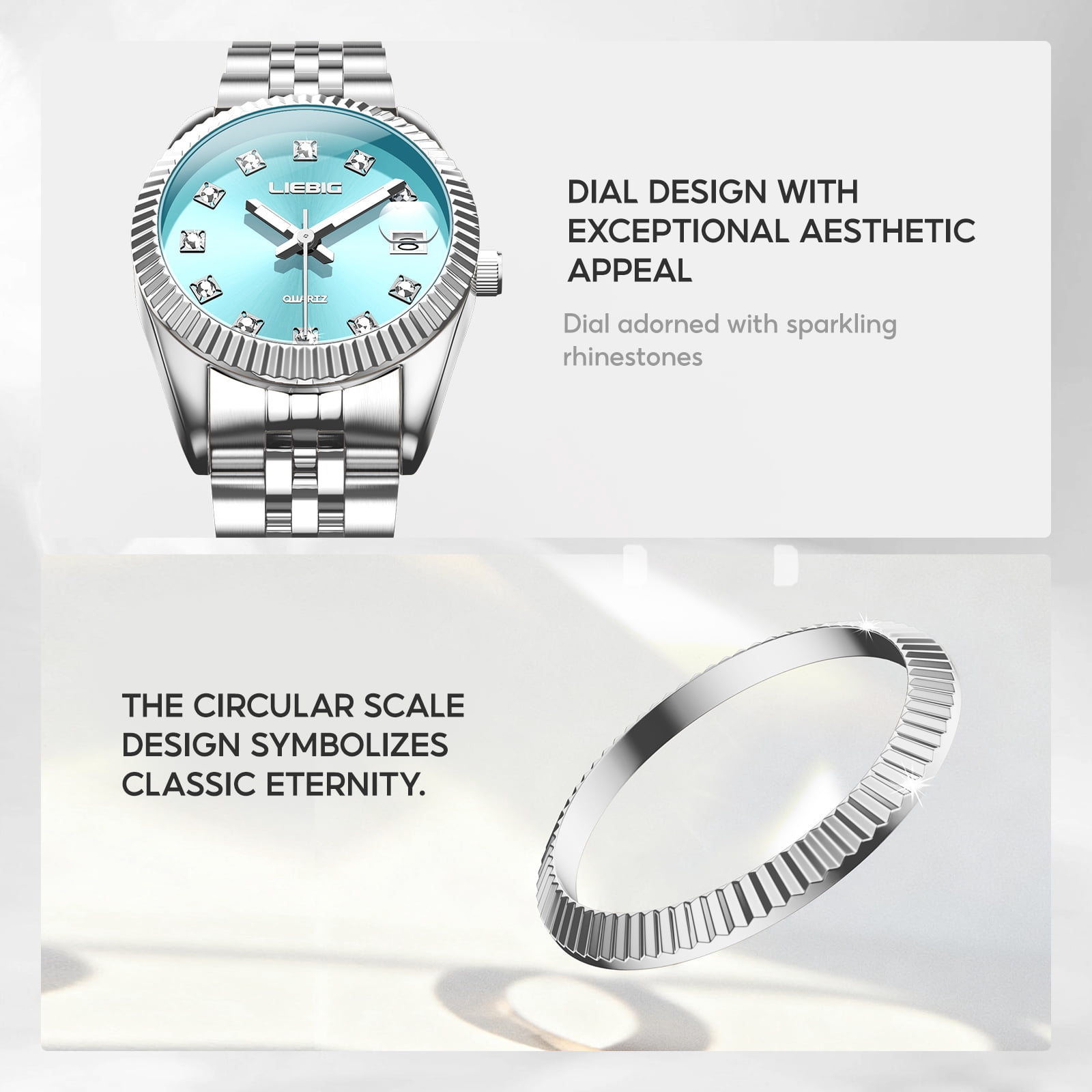 LIEBIG Watches for Women Luxury Easy Read Analog Quartz Dress Women's Watch，with Date Luminous Waterproof Ladies Watches for Small Wrists