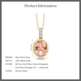 thumbnail image 4 of Gem Stone King 2.04 Ct Oval Peach Nano Morganite White Diamond 10K Yellow Gold Pendant, 4 of 4