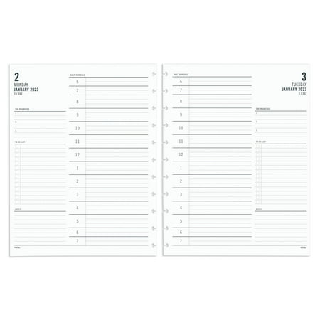 UPC: 0735854726980 | TUL® Discbound Daily Refill Pages  Hourly Appointment Times  Letter Size  January To December 2023