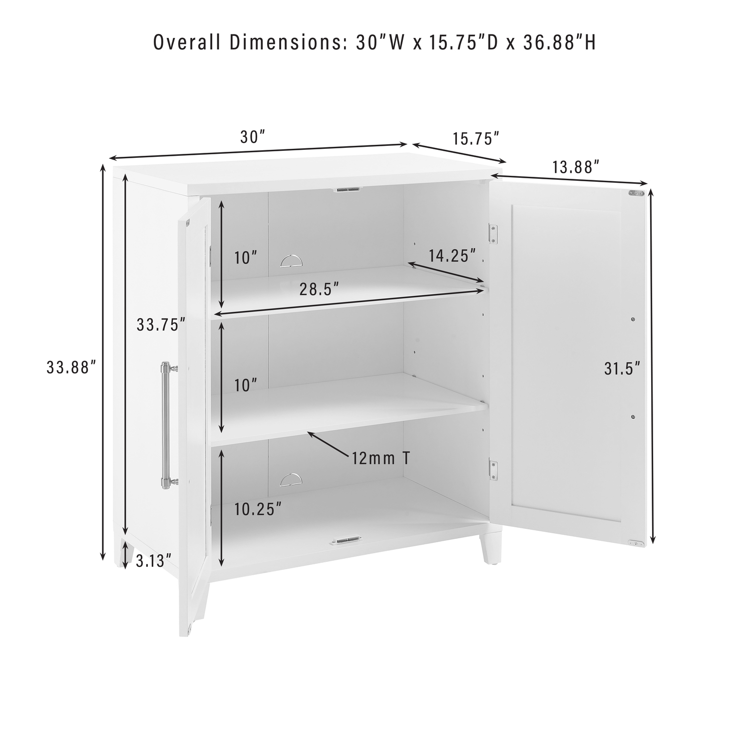 Stackable Kitchen Pantry Cabinet - Tall Storage Organizer - 30" Wide - Adjustable Shelves