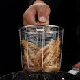 thumbnail image 2 of HUGFEGWE Panier à Frites Rond en Fil Métallique Rangement Facile Panier à Frites Profond Panier à Frites Polyvalent Portable Panier à Aliments Frits pour Dumplings Pâtes Cuisson, 10cm CJB91-38266, 2 of 6