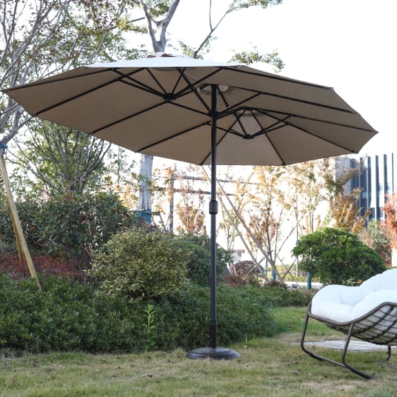 14.8 Ft Double Sided Outdoor Umbrella Rectangular Large With Crank Can Provide Plenty Of Shade Offering You A Sturdy And Durable Market Umbrella