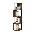 thumbnail image 4 of Furinno Econ 4-Tier Zigzag Corner Shelf Bookcase, Bookshelf, Amber Pine/Black, 4 of 6