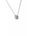 thumbnail image 3 of Platinum Plated Sterling Silver Emerald-Cut Halo Pendant Necklace with A5 CZ Diamonds, 18” Chain, 2.77g, 3 of 7