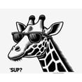 thumbnail image 4 of Sup? Giraffe with Sunglasses Adult White Crew Neck Short Sleeve Tee-XXL, 4 of 4