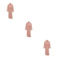 thumbnail image 3 of yingyy 1/2/3/5 Femmes Printemps Style Décontracté Ouvert devant Vêtements de Nuit Filles Simple Robe de Nuit à Manches Longues Vêtements de Pyjama Maison Marron P 3 Pcs, 3 of 6