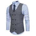 thumbnail image 1 of pstuiky Camisetas sin mangas para hombre, Nueva camiseta sin mangas con cuello tipo blazer y estampado de chaleco cruzado para hombre Chaleco para hombre xxl, 1 of 7