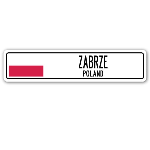 ZABRZE POLAND Street Sign Pole flag city country road wall gift