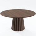 thumbnail image 6 of MAYEERTY 60" Wooden Round Rustic Dining Table for Dining Room Kitchen, Walnut, 6 of 9