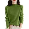 thumbnail image 2 of Women's Turtleneck Shirts Knit Pullover Sweater Long Sleeves Tops Midweight Thermal Underwear Blouse Dark Green XL, 2 of 6