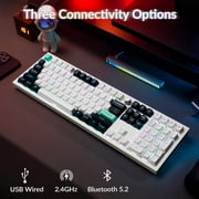 Keychron Q6 HE Wireless Mechanical Keyboard, 100% Full Size, QMK, 2.4GHz/Bluetooth/Wired, Hot-Swappable Gateron Magnetic Switches, Shell White – Mac/Windows