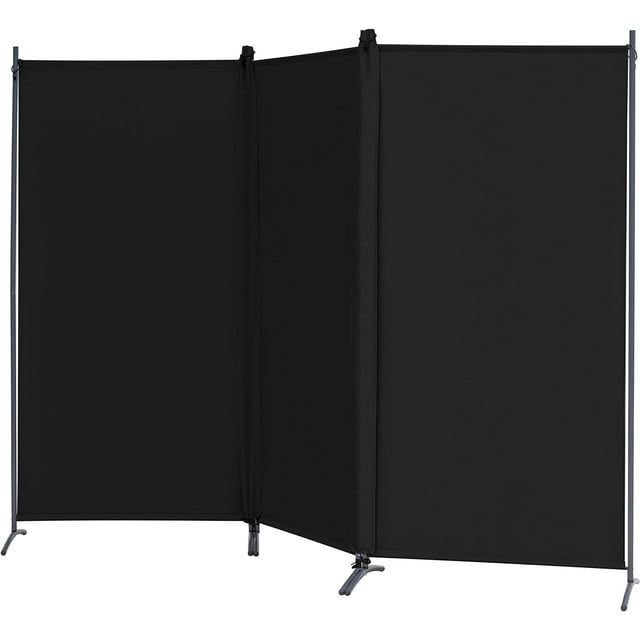 VEPRIMIN 3 Panel Room Divider, 6 Ft Tall Privacy Screens and Room Dividers, Wall Divider Panels Partition, Freestanding Folding Office Room Separator,102" W x 71" H Black