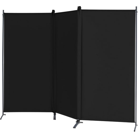 VEPRIMIN 3 Panel Room Divider, 6 Ft Tall Privacy Screens and Room Dividers, Wall Divider Panels Partition, Freestanding Folding Office Room Separator,102" W x 71" H Black