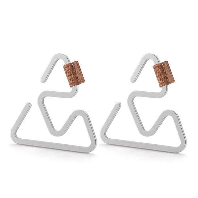 Graflsoa Compact Stainless Steel Camping Hooks - Lightweight, Non-Slip, Multi-Purpose Utility Hooks for Outdoor Use, Small Size, 2-Pack