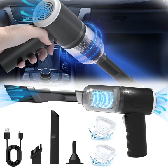 ZEPARO Cordless Vacuum Portable Car Vacuum Cleaner High Power Wireless Car Vacuum Cleaner USB Charging 1200mAh Portable Cleaning Appliance Mini Wet and Dry Vacuum Cleaner Household