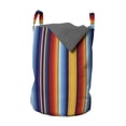 thumbnail image 1 of Colorful Laundry Bag, Vertically Flowing Straight Stripes Festival Theme Simplistic Flows of Strips, Hamper Basket with Handles Drawstring Closure for Laundromats, 13" x 19", Multicolor, by Ambesonne, 1 of 4