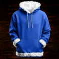 thumbnail image 4 of Sherpa Hoodies for Men with Front Pocket Fleece Lined Sweatshirts Mens Trendy Solid Color Long Sleeve Pullover Thermal Warm Christmas Hoodie Tops, 4 of 8