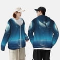 thumbnail image 4 of Daiia Night Sky Moon Dolphin UPF 50+ Sun Protection Hoodie Jacket Lightweight Long Sleeve Sun Shirt for Women Men with Pocket Hiking Outdoor-X-Large, 4 of 7