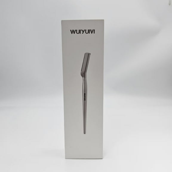 WuiYuiVi Eyebrow Razor and Face Razor for Women and Men, Reusable Metal Handle with 10 Refill Blades, Razor, Eyebrow Hair Trimmer - Polished Silver