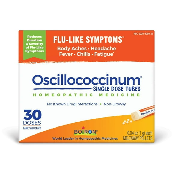 Boiron Oscillococcinum Homeopathic Medicine for Flu-Like Symptoms, 30 Doses