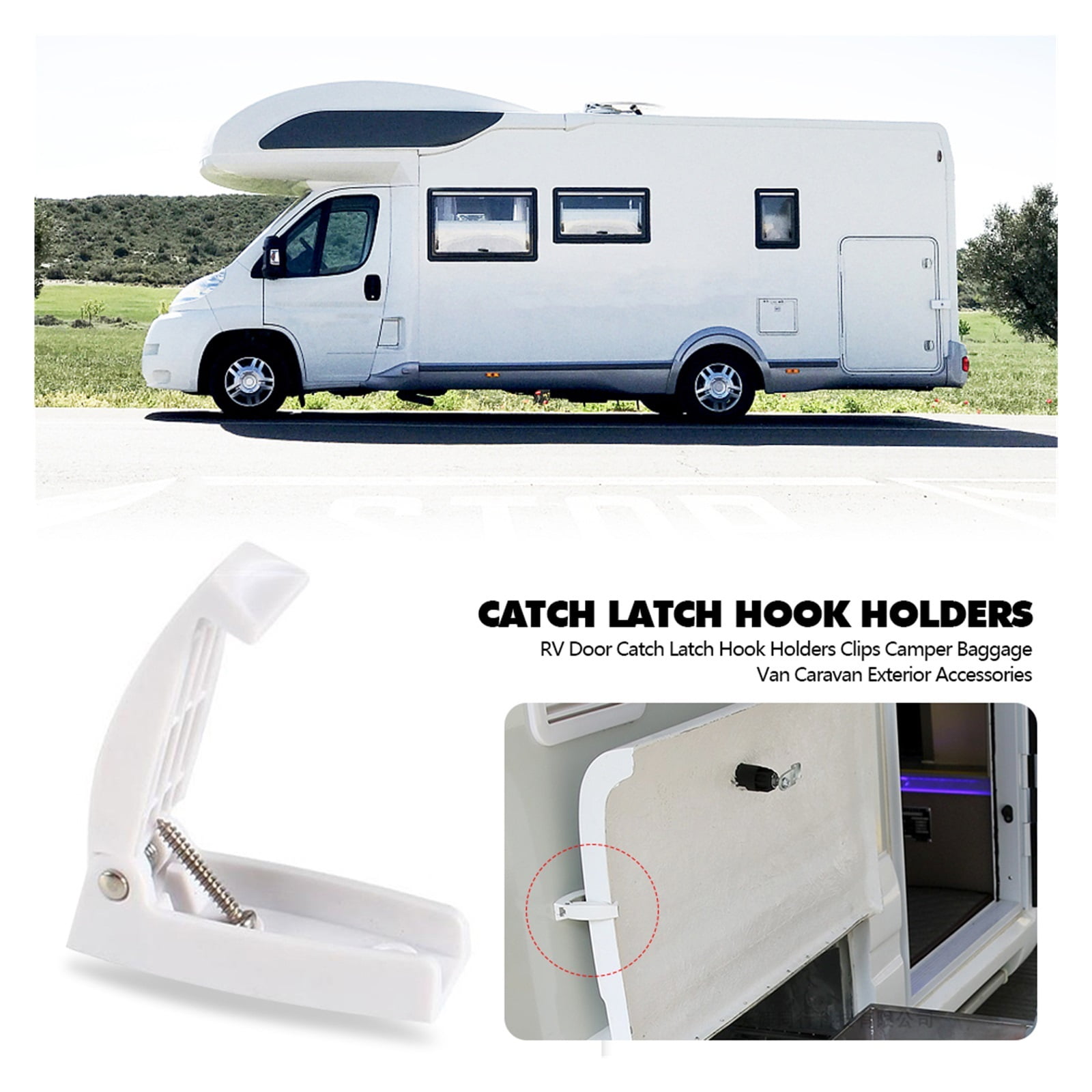 Door Catch Holder Latch For Motorhome Caravan Truck Van Travel Baggage Rv Accessories Camper Trailer White ABS Auto Styling
--------
,Car Accessories
