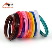 Anet 10pcs 1.75mm PCL Filament Eco-friendly Material 3D Pen Filament Refills Premium Set of 10 Different Colors for TECBOSS SUNLU Anet 3D Printing Pen Printer(Each color 5m, Totally 50m)