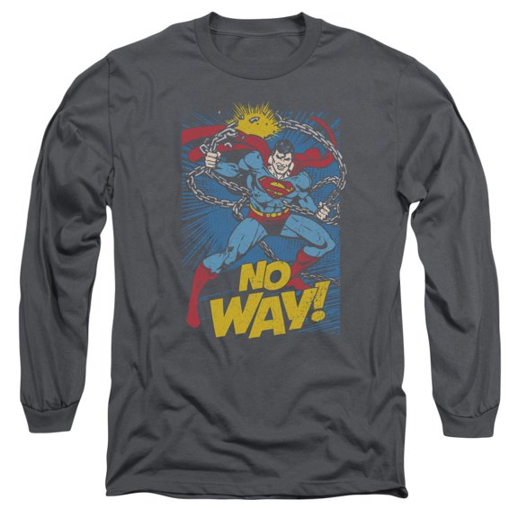 DC Comics No Way Long Sleeve Adult 18/1 T-ShirtCharcoal
