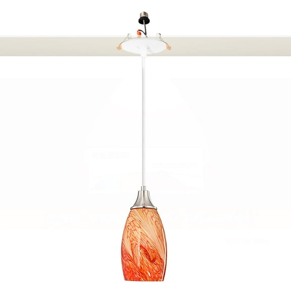 Kiven Glass Can Lights Retrofit Recessed Lighting with E26 Power Outlet Adapter, 4/5 Inch Replacement Conversion Kit, Farmhouse Pendant Lighting Fixture for Hallway Kitchen,Orange TB3278