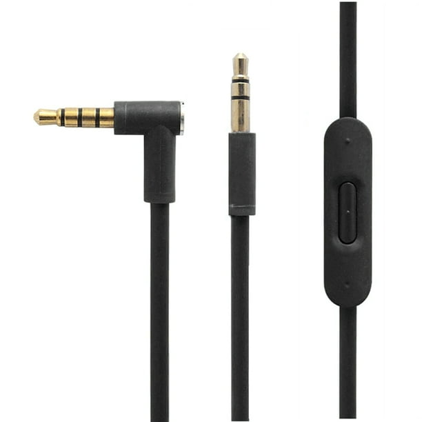 Cateissary Cable de audio para auriculares de 3,5 mm Cable auxiliar estéreo Cable de control Auriculares Cable auxiliar de ángulo Cables de audio/vídeo negro