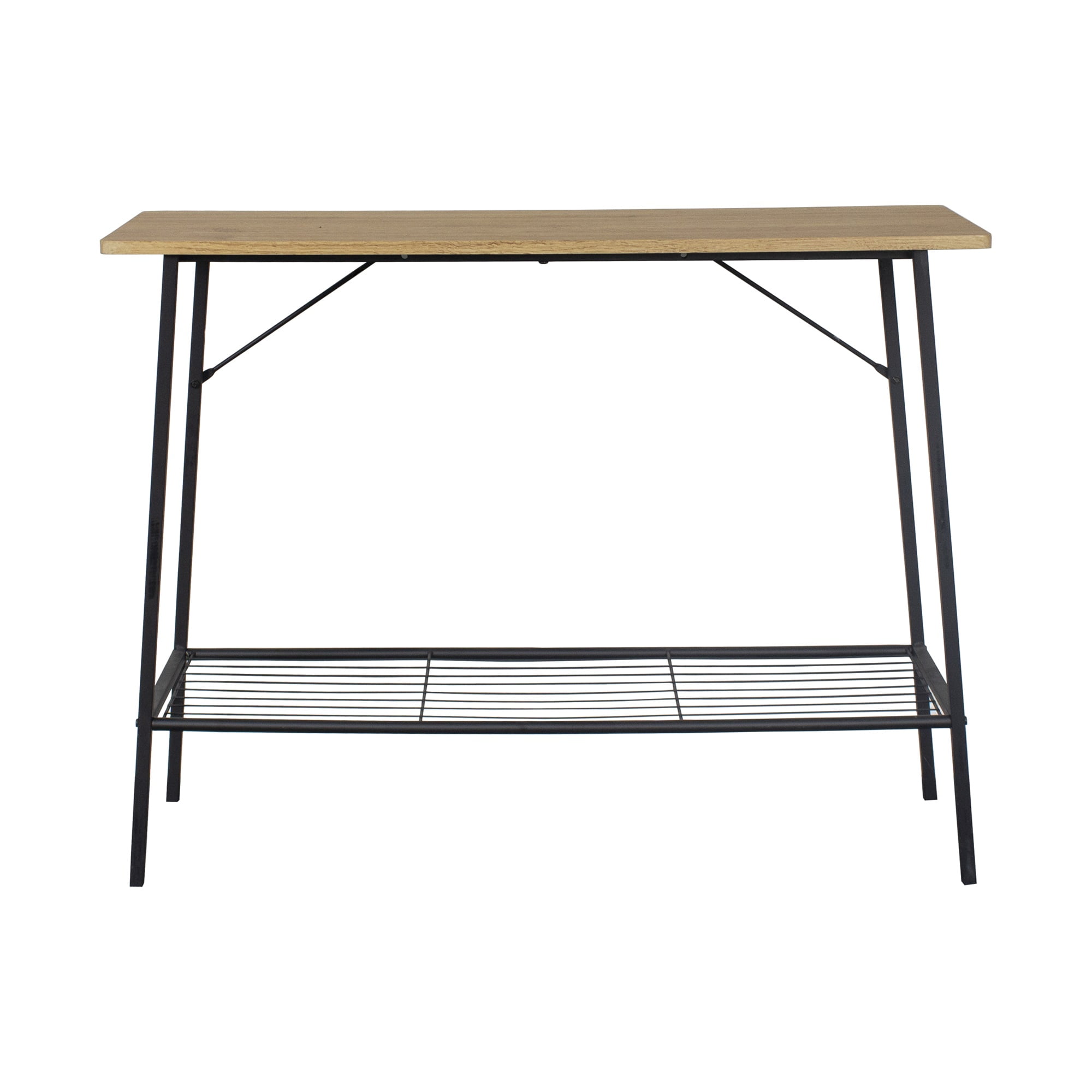 Wooden Console Sofa Table, Entryway Table with 2-Tier Storage Shelves for Living Room, Bedroom