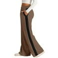 thumbnail image 5 of BODOAO Womens Wide Leg Sweatpants Casual Pants Comfy Lounge Joggers Baggy Sweatpants Pockets Palazzo Track Pant Loose Fit Trousers Elastic High Waisted Pants Pull On Track Flare Trouser Coffee Xl, 5 of 6