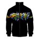 thumbnail image 3 of Chaqueta con estampado 3D de grafiti de colores a la moda para hombre, abrigo de hip hop para exteriores, chaquetas con cremallera de gran tamaño para la calle, ropa para niños, 3 of 5