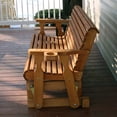 thumbnail image 3 of Amish Casual Heavy Duty 800 Lb Roll Back Pressure Treated Porch Glider with Cupholders, 5-Foot, Semi-Solid Black Stain, 3 of 10
