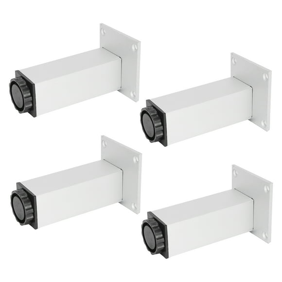 4Pcs Furniture Legs, Adjustable Square Stable Cabinet Foot Couch Legs Replacement for Armchair Bed Cabinet and More