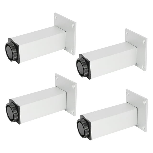 4 Pcs Pieds de Meubles, Pieds de Meuble Carrés Réglables Stables Remplacement pour Fauteuil Lit Armoire et Plus