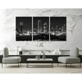 thumbnail image 4 of Hieng 3 Pcs Wall Art Dallas Skyline Black & White Canvas Art Paintings For Room Decor Dallas Cityscape Skyscrapers Night Scene Picture Prints On Canvas For Home Decor Modern Giclee Framed, 4 of 5