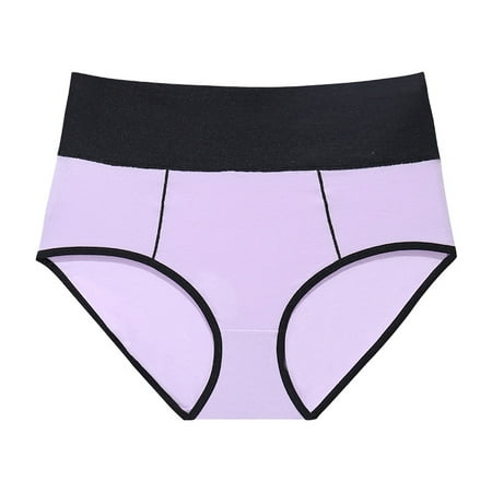 

Women s Silky Skin High Rise Panty，Women s Casual Comfort Seamless Ladies Color-blocking Panties Briefs Pack of 2