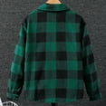 thumbnail image 5 of Zshosam Boys Button Down Collar Jackets Unisex Toddler Boys Girls Plaid Zip Up Flannel Hooded Jacket Sherpa Lined Jacket with Hand Pockets Size 9T 10T,(Dark Green 9-10 Years), 5 of 5