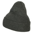 thumbnail image 2 of Santa Claus Head Embroidered Long Knitted Beanie - Dk Grey OSFM, 2 of 5