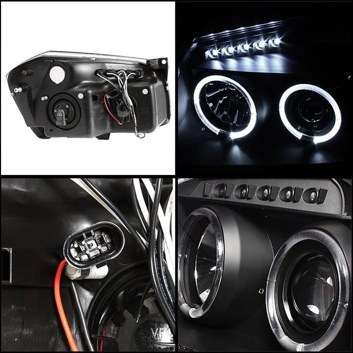 05-07 Dodge Magnum Chrome Halo LED Projector Headlights+Black Tail Brake Lamps 